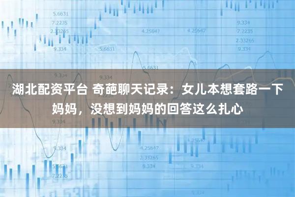 湖北配资平台 奇葩聊天记录：女儿本想套路一下妈妈，没想到妈妈的回答这么扎心